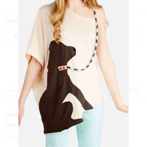 ModCloth Asymmetrical Top with Dog Print